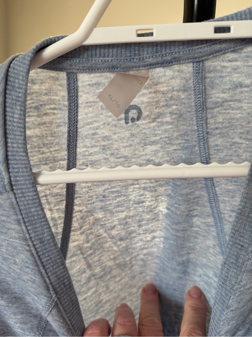 Light Blue Heathered Sleeveless Tank Top - Picture 3 of 4